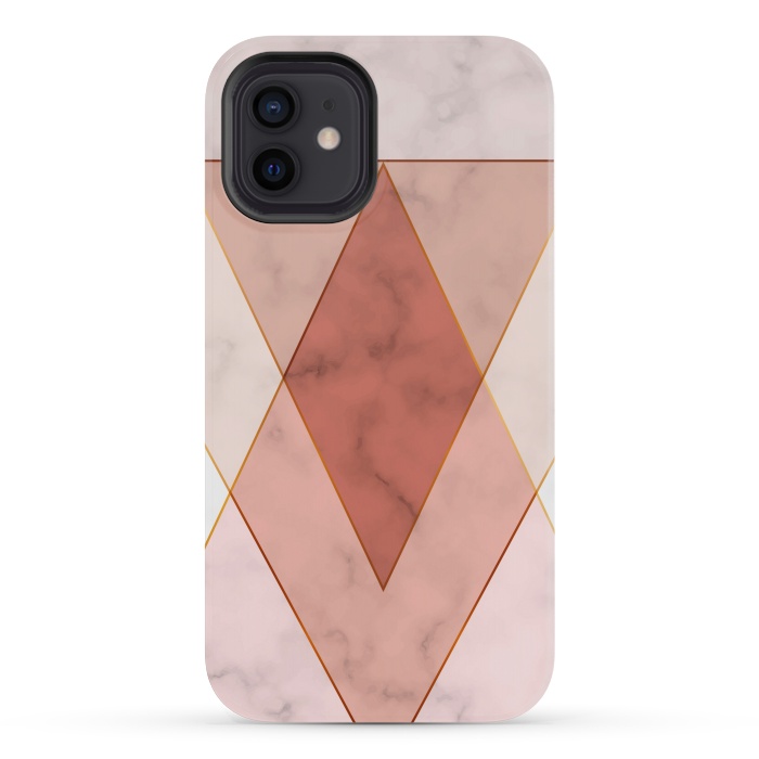 iPhone 12 mini StrongFit Modern Marble Geometric Design Triangular by ArtsCase