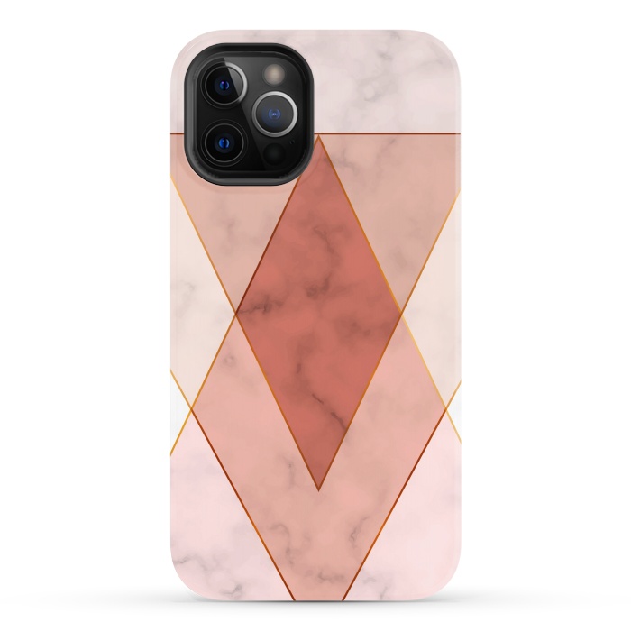 iPhone 12 Pro StrongFit Modern Marble Geometric Design Triangular by ArtsCase