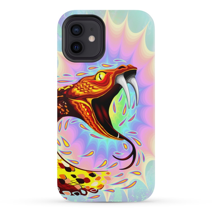 iPhone 12 mini StrongFit Snake Attack Psychedelic Art by BluedarkArt