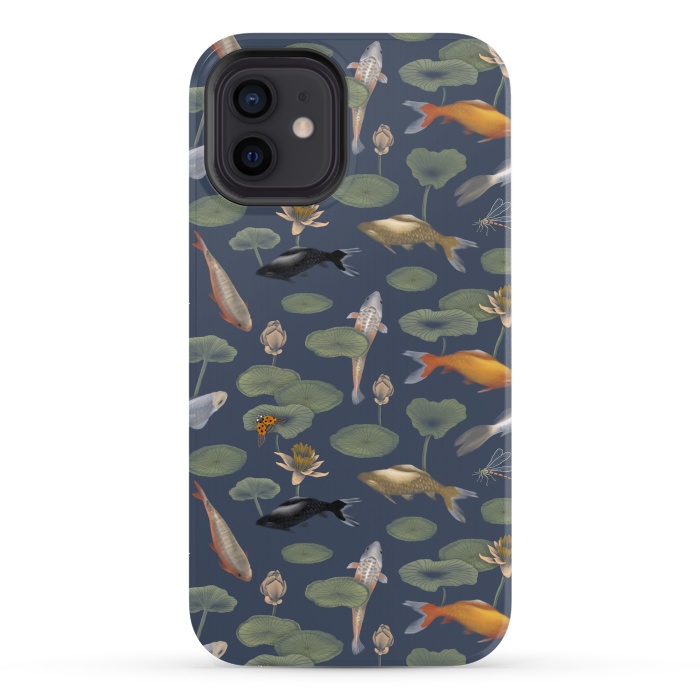 iPhone 12 StrongFit Water Lilies & Koi Fish by Tishya Oedit