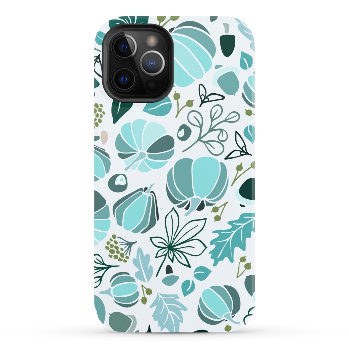iPhone 12 Pro StrongFit Fall Fruits in Blue and Green by Paula Ohreen