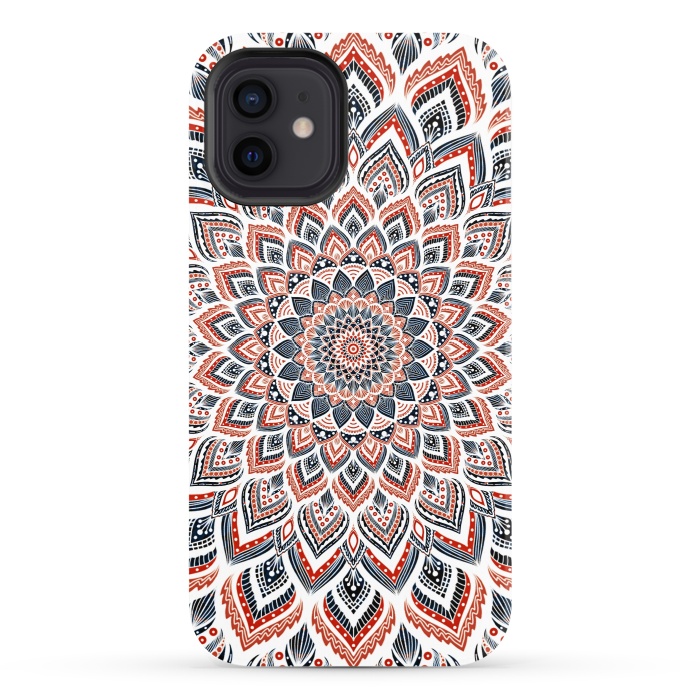 iPhone 12 StrongFit Blue red mandala by Jms