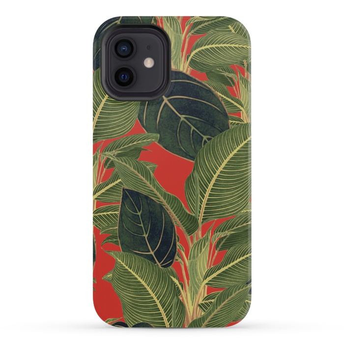 iPhone 12 mini StrongFit Red Tropic Bloom by Zala Farah