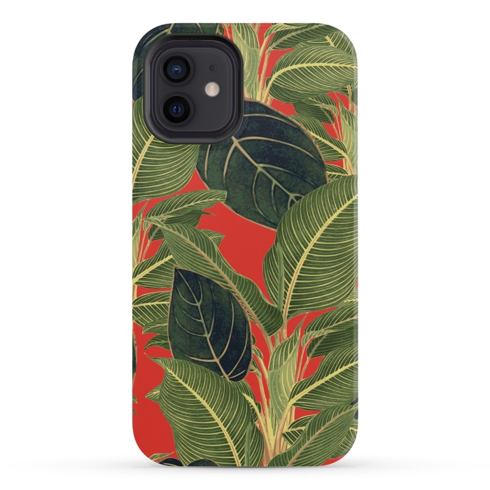 iPhone 12 StrongFit Red Tropic Bloom by Zala Farah