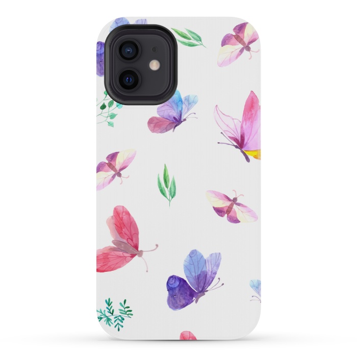 iPhone 12 mini StrongFit watercolor butterflies c by haroulita