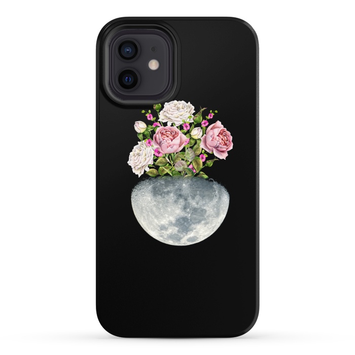 iPhone 12 StrongFit Moon Flower Pot by Creativeaxle