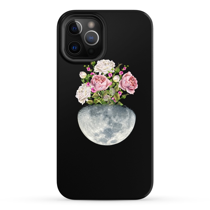 iPhone 12 Pro StrongFit Moon Flower Pot by Creativeaxle