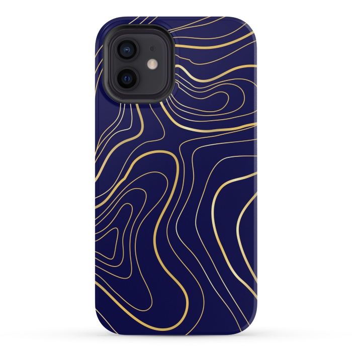 iPhone 12 mini StrongFit golden abstract lines by MALLIKA