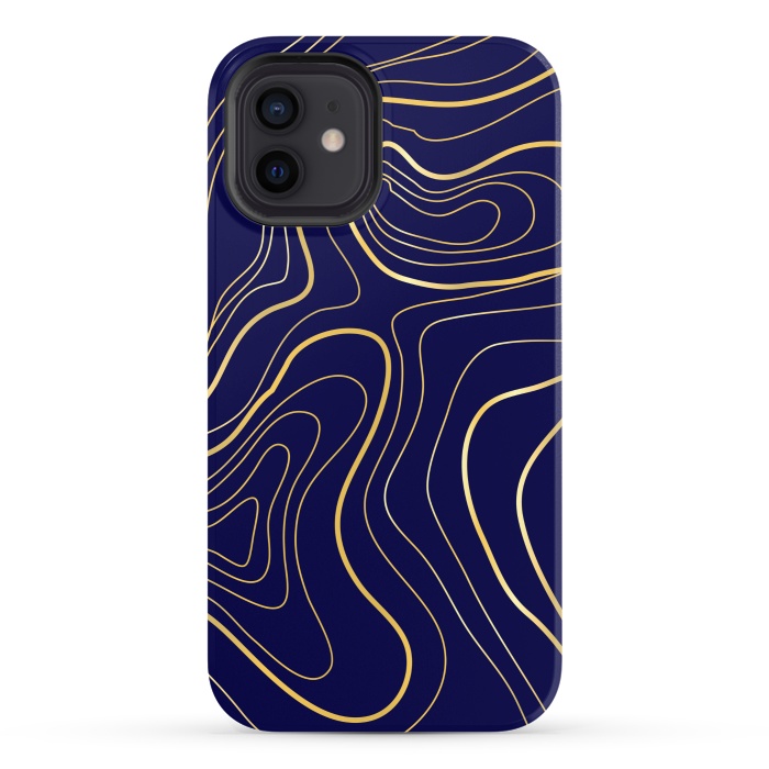 iPhone 12 StrongFit golden abstract lines by MALLIKA
