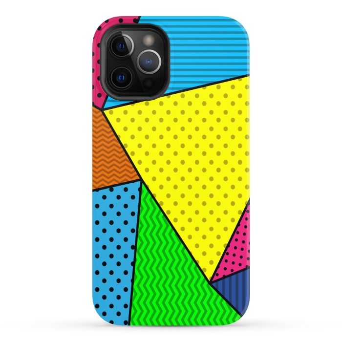 iPhone 12 Pro StrongFit colourful abstract dotted pattern by MALLIKA