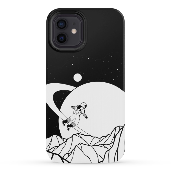 iPhone 12 mini StrongFit Space walk (black and white) by Steve Wade (Swade)