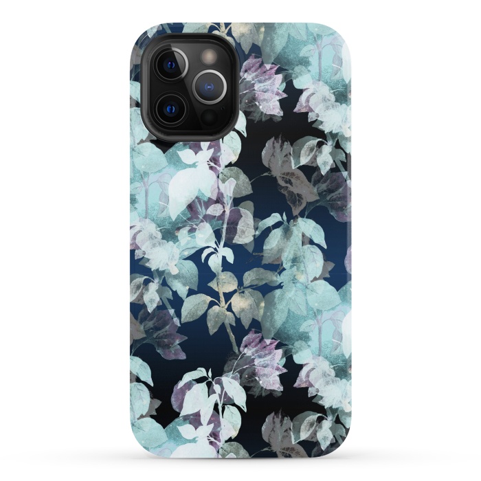 iPhone 12 Pro StrongFit Watercolor night garden pattern by Oana 