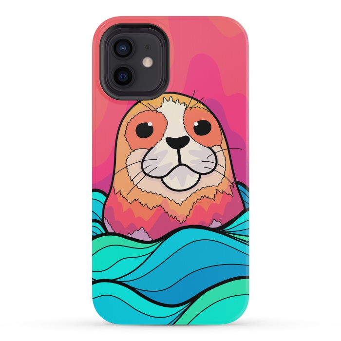 iPhone 12 mini StrongFit The happy seal by Steve Wade (Swade)