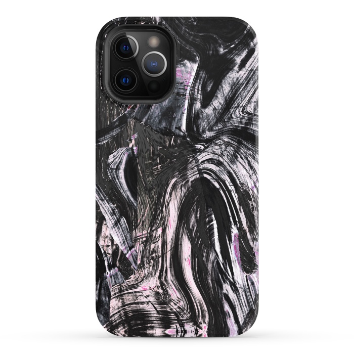 iPhone 12 Pro StrongFit Tribal brushstrokes marble by Oana 