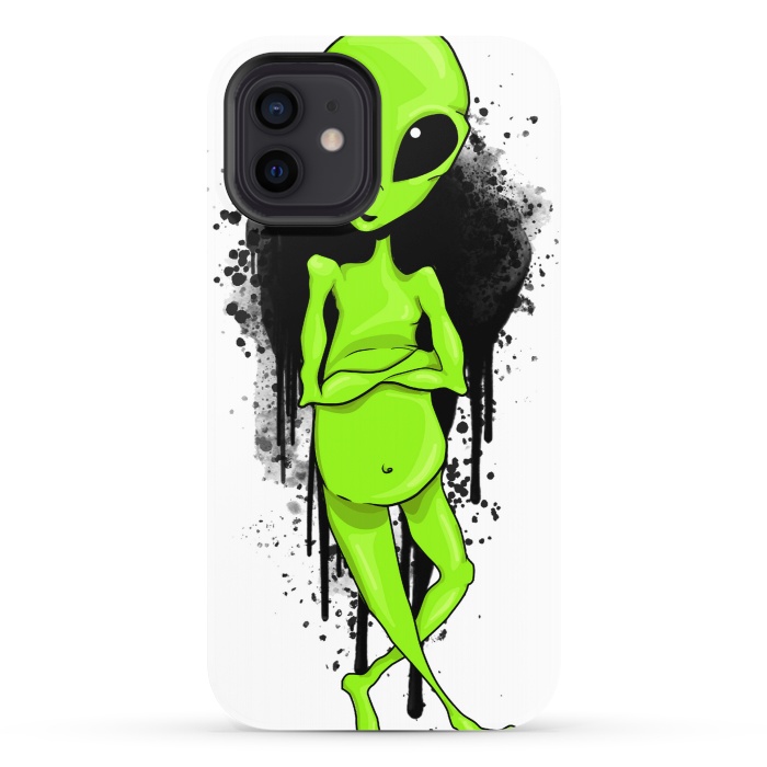 iPhone 12 StrongFit Alien Graffiti by Area51 Designs
