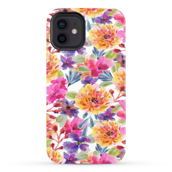 iPhone 12 StrongFit MULTI COLOUR FLORAL PATTERN by MALLIKA