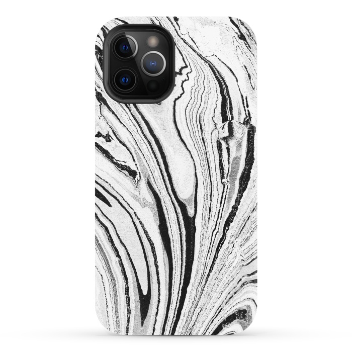 iPhone 12 Pro StrongFit Minimal painted marble stripes by Oana 