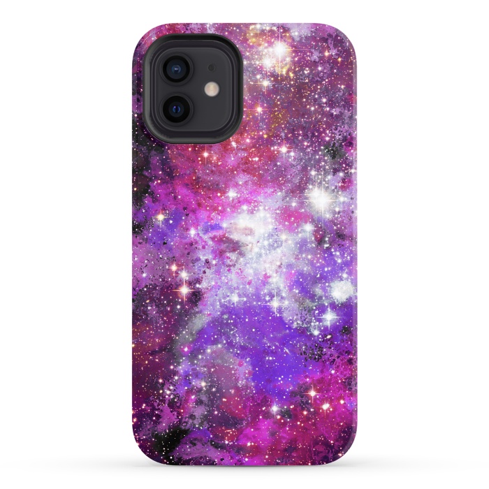 iPhone 12 StrongFit Purple violet starry galaxy by Oana 
