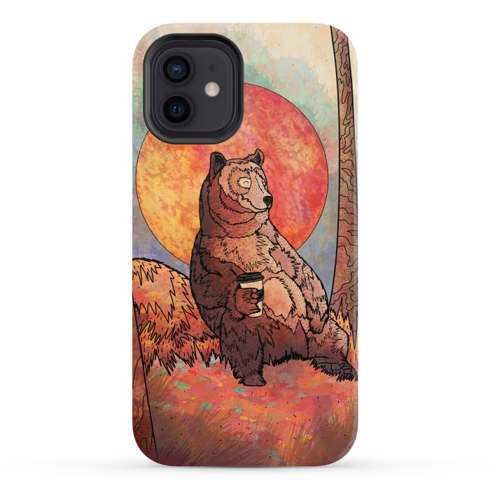 iPhone 12 StrongFit The relaxing bear by Steve Wade (Swade)