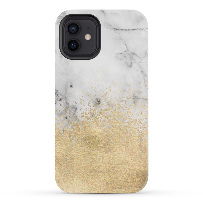 iPhone 12 mini StrongFit Gold Dust on Marble by Tangerine-Tane