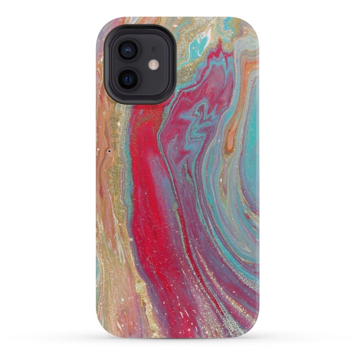 iPhone 12 mini StrongFit Liquid Marble Design Colorful by ArtsCase