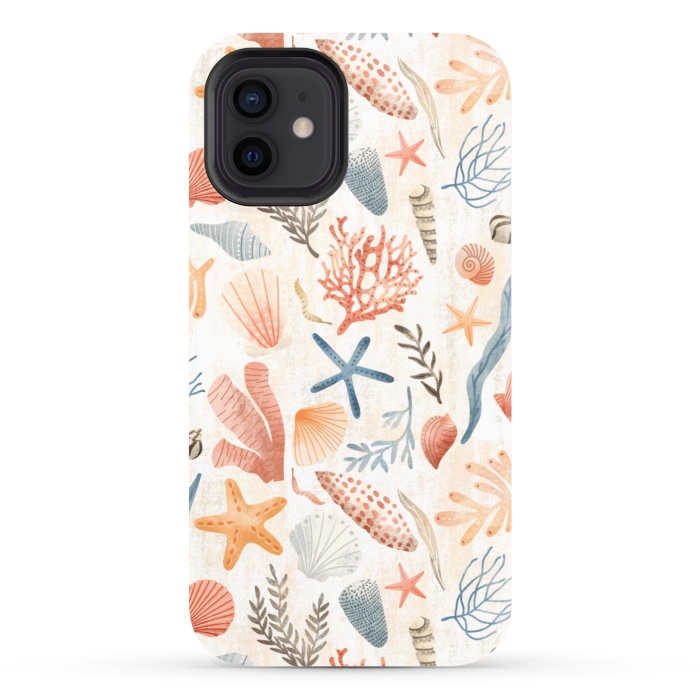 iPhone 12 StrongFit Vintage Seashells by Noonday Design