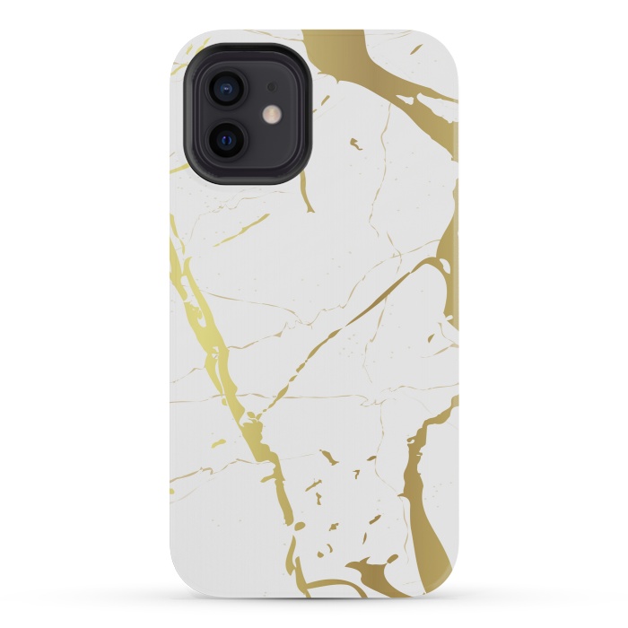 iPhone 12 mini StrongFit Marble Design With Gold Lines by ArtsCase