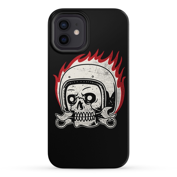 iPhone 12 StrongFit Skull Biker by Afif Quilimo