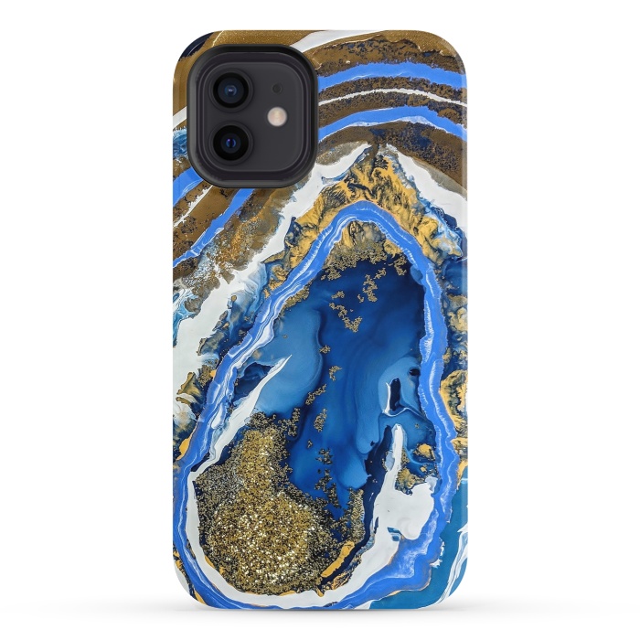 iPhone 12 StrongFit Gold and blue geode  by Winston