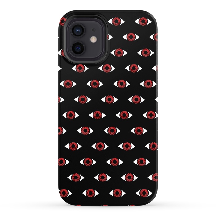 iPhone 12 StrongFit Red eye pattern by Laura Nagel