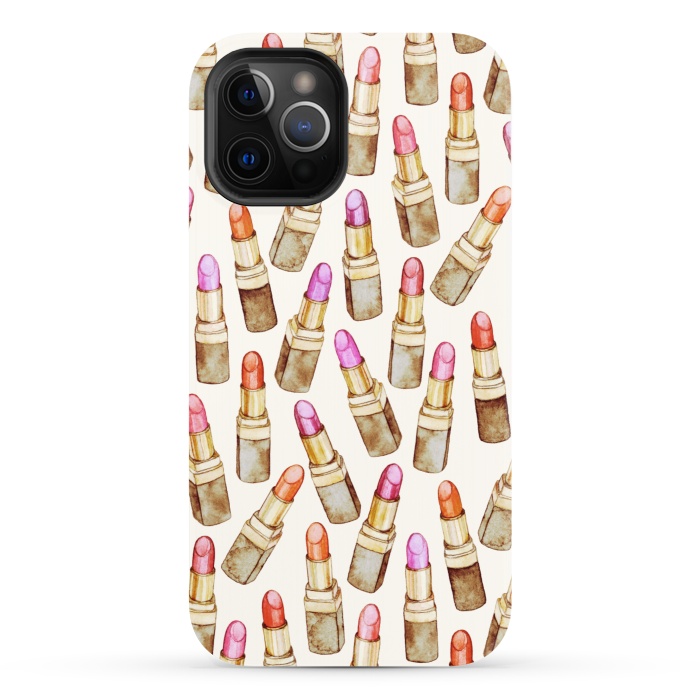 iPhone 12 Pro StrongFit Lots of Little Golden Lipsticks by Micklyn Le Feuvre