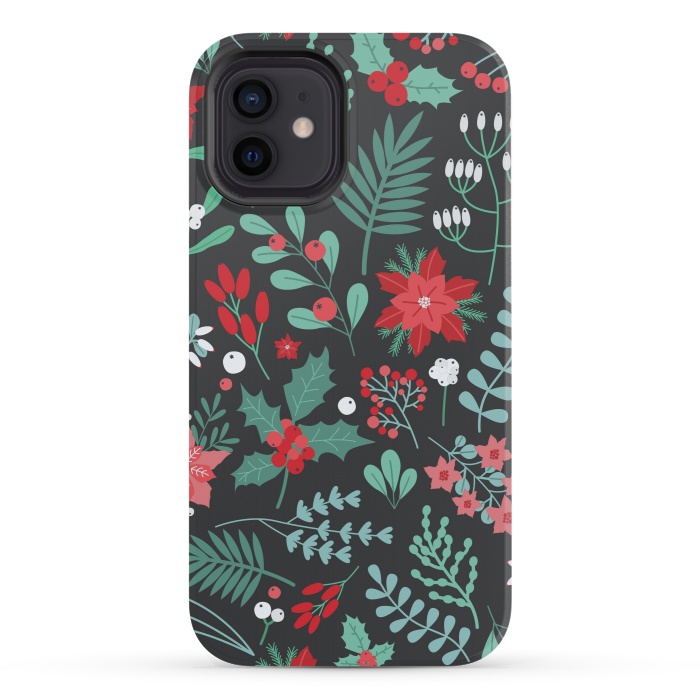 iPhone 12 mini StrongFit Beautiful Christmas Fully Floral Pattern by ArtsCase