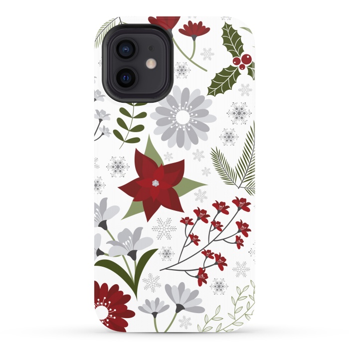 iPhone 12 StrongFit Set of Flowers in Christmas and New Year by ArtsCase
