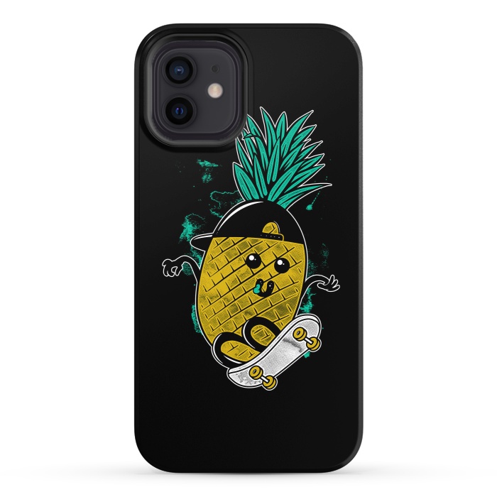 iPhone 12 StrongFit Pineapple Skateboarding by Afif Quilimo