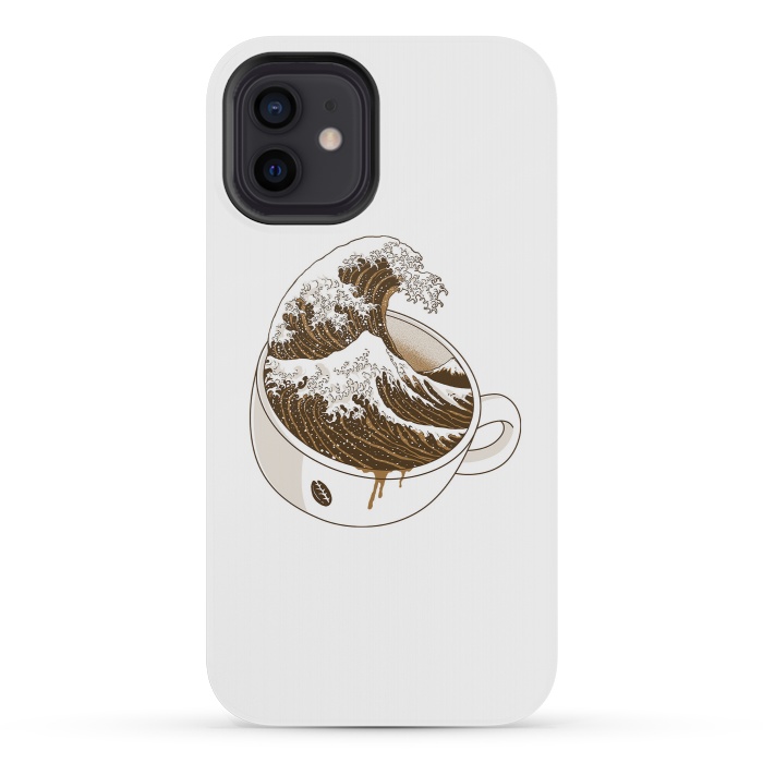 iPhone 12 mini StrongFit The Great Wave off Coffee by Afif Quilimo