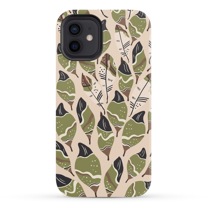 iPhone 12 StrongFit Feather bohemian green by Mmartabc