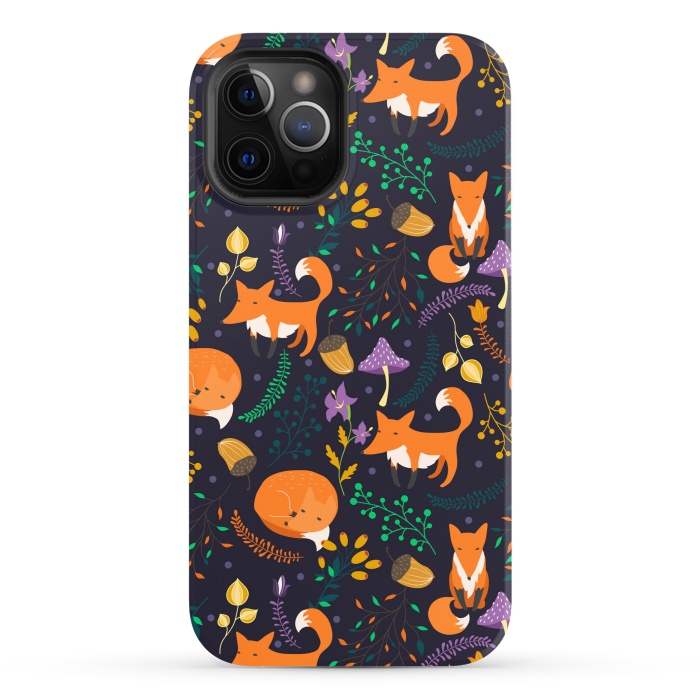 iPhone 12 Pro StrongFit Cute foxes by Julia Badeeva