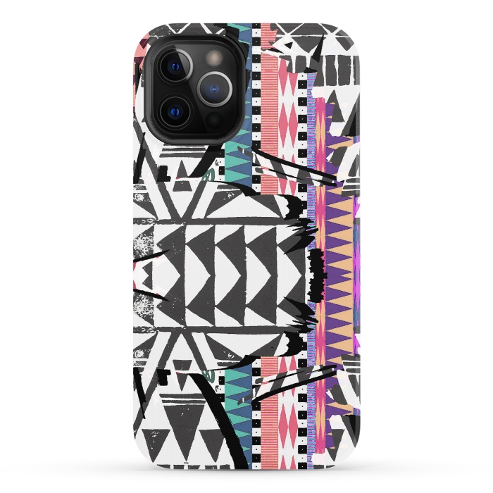 iPhone 12 Pro StrongFit Colourful African inspired ethnic print by Oana 