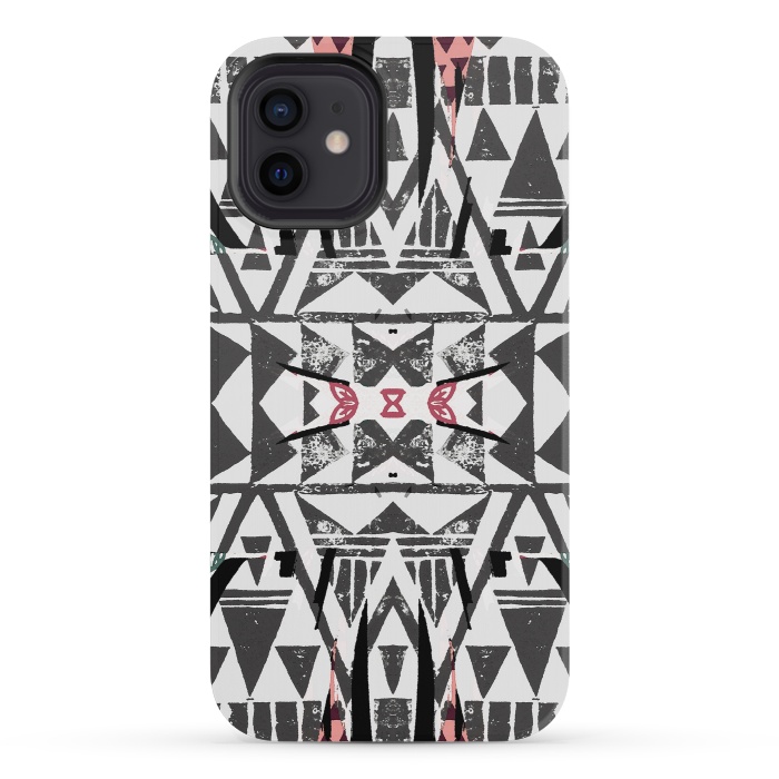iPhone 12 mini StrongFit Ethnic tribal triangles by Oana 