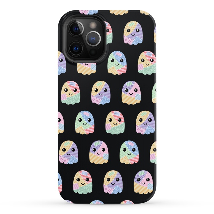 iPhone 12 Pro StrongFit Patchwork ghost pattern by Laura Nagel