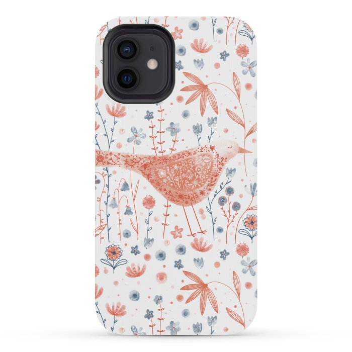iPhone 12 mini StrongFit Apricot Bird by Nic Squirrell
