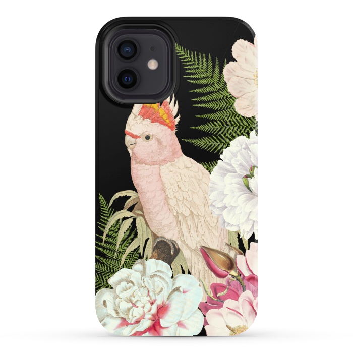 iPhone 12 StrongFit Vintage Cockatoo in Flower Jungle by  Utart