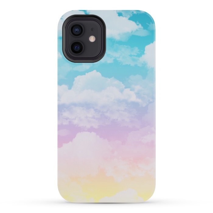 iPhone 12 mini StrongFit Pastel Clouds by Julie Erin Designs