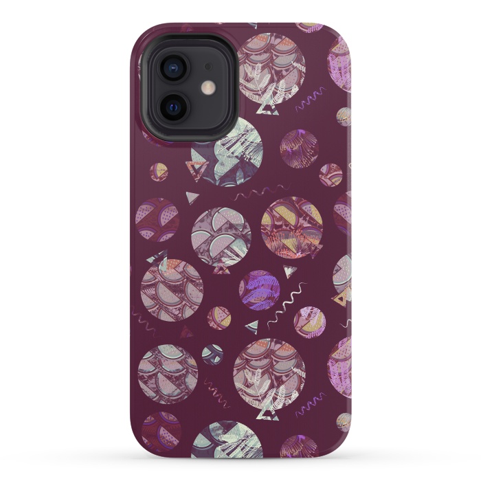 iPhone 12 mini StrongFit Pop art geo circles and watermelon pattern by Oana 