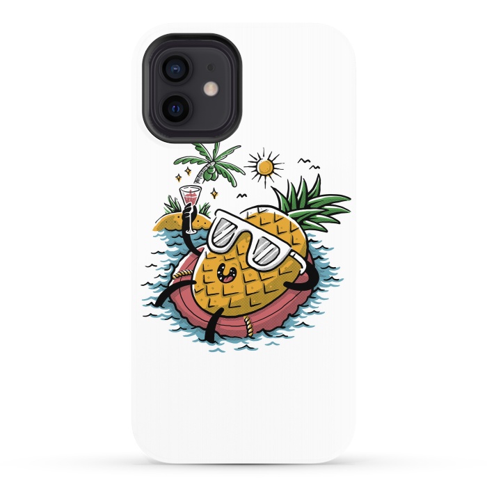 iPhone 12 StrongFit Pineapple Relaxing by Afif Quilimo