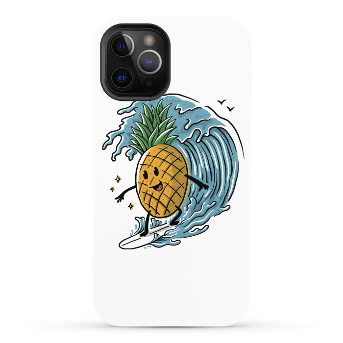 iPhone 12 Pro StrongFit Pineapple Surfing by Afif Quilimo