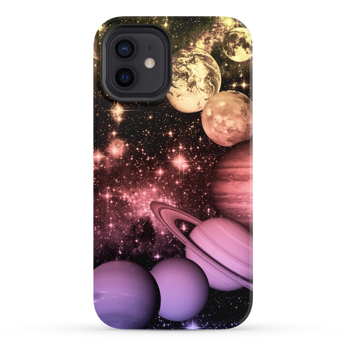iPhone 12 StrongFit Pastel gradient Solar System space art by Oana 