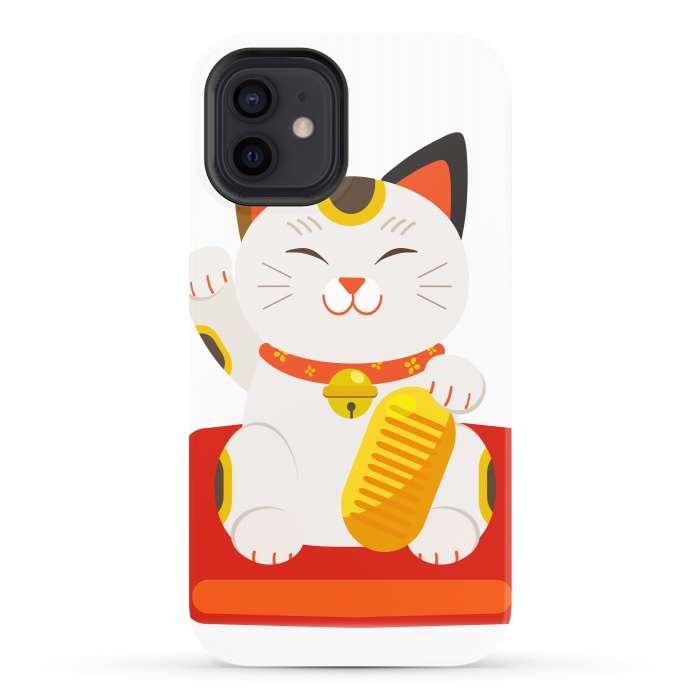 iPhone 12 StrongFit lucky cat by haroulita