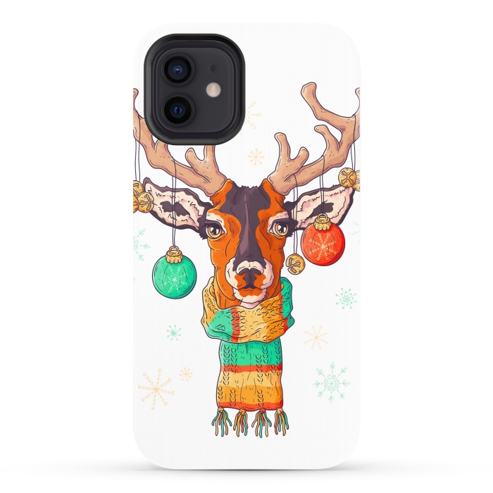 iPhone 12 StrongFit christmas reindeer by haroulita