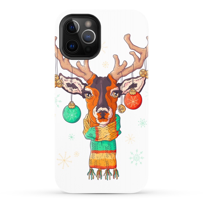 iPhone 12 Pro StrongFit christmas reindeer by haroulita
